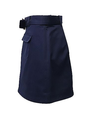 ALEXACHUNG Alexa Chung Patch Pocket Mini Skirt in Navy Blue Cotton (view 2)