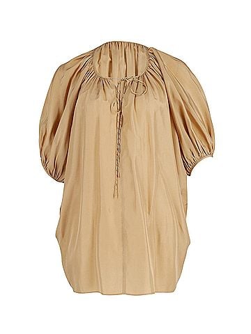 Joseph Joseph Sanko Peasant Blouse in Gold Habitoi Silk (view 1)