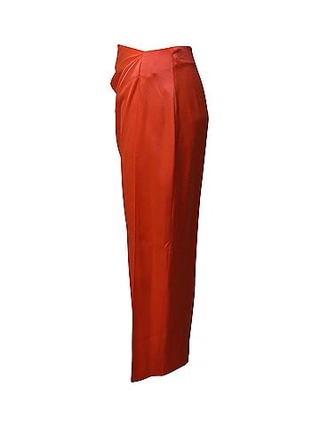 David Koma David Koma Draped Midi Skirt in Orange Silk (view 2)