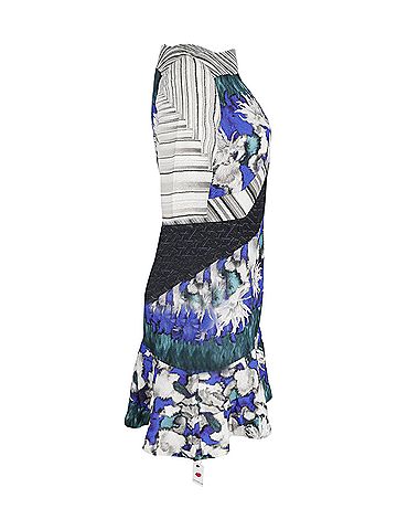 Peter Pilotto Peter Pilotto Printed Fluted Mini Dress in Multicolor Silk (view 2)