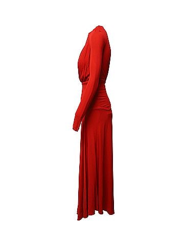 Antonio Berardi Antonio Berardi One-Shoulder Gathered Gown in Red Rayon (view 2)