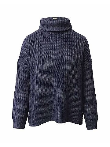Zadig & Voltaire Zadig & Voltaire Turtleneck Knitted Sweater in Navy Blue Acrylic  (view 1)