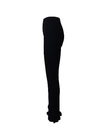 Dion Lee Dion Lee Slim Fit Semi Bell Bottom Striped Leggings in Navy Blue Viscose (view 2)