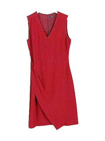Joseph Joseph Sleeveless Draped Mini Dress in Red Acetate (view 1)