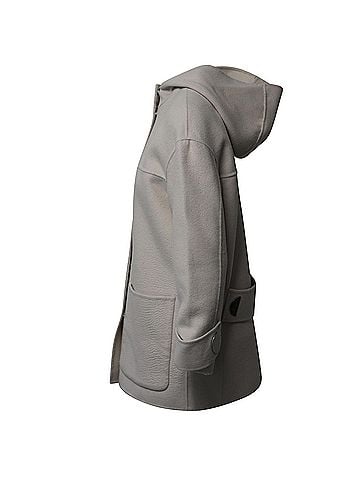 Pinko Pinko Hoodie Coat in Cream Polyester (view 2)