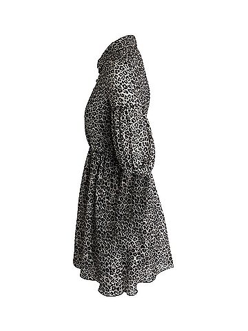 Pinko Pinko Puff Sleeve Mini Dress in Animal Print Polyester (view 2)