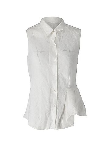 Theory Theory Biaz Sleeveless Ruffled Gauze Blouse in White Silk  (view 1)