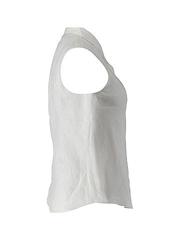 Theory Theory Biaz Sleeveless Ruffled Gauze Blouse in White Silk  (view 2)