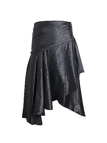 Dodo Bar Or Dodo Bar Or Draped Midi Skirt in Black Polyester (view 1)