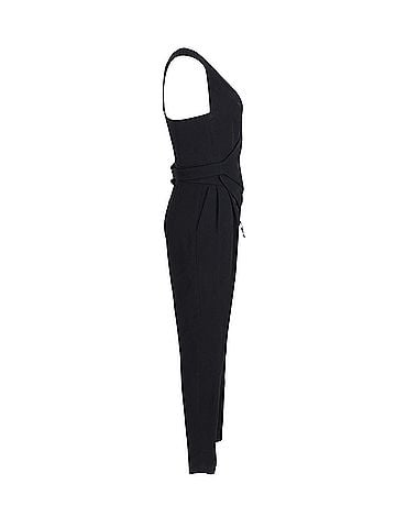 Lanvin Lanvin Crepe Wrap Waistcoat Bodice Detail Tapered Jumpsuit in Black Viscose (view 2)