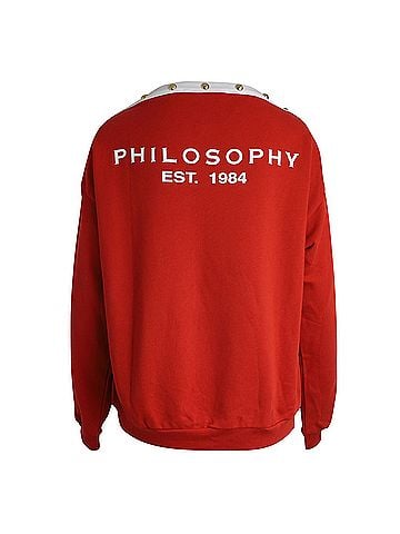 Philosophy Di Lorenzo Serafini Philosophy di Lorenzo Serafini Embellished Sweatshirt in Red Cotton (view 2)