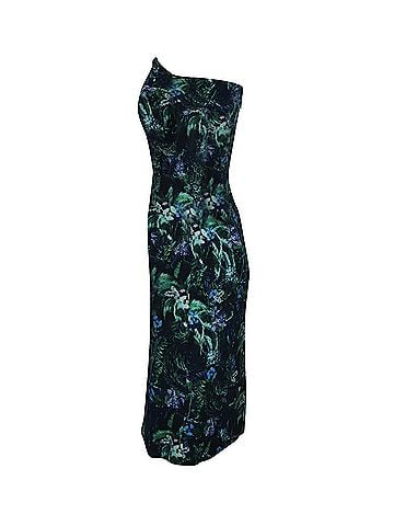 Erdem Erdem Strapless Tree-Print Midi Dress in Multicolor Viscose (view 2)