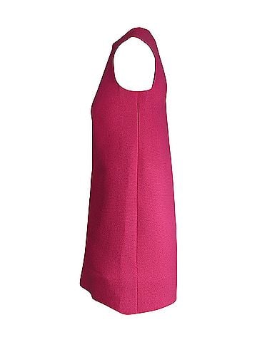 Victoria Beckham Victoria Beckham Sleeveless Shift Dress in Pink Wool (view 2)