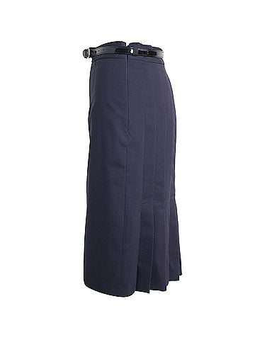 Moschino Moschino Cheap And Chic Skirt with Belt in Navy Blue Virgin Wool (view 2)