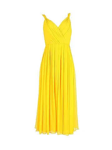 Jason Wu Jason Wu Midi Dress in Yellow Silk (view 1)