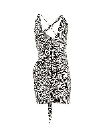 Nanushka Nanushka Crinkled Crepe Mini Wrap Dress in Animal Print Viscose (view 1)
