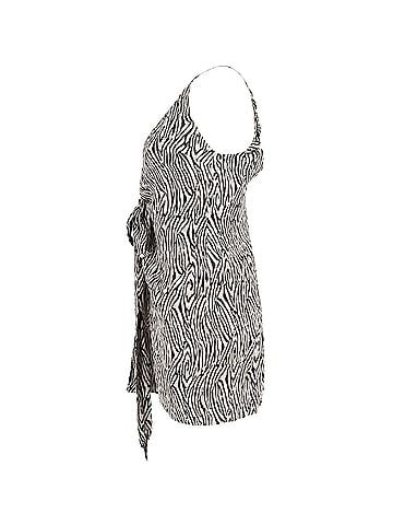 Nanushka Nanushka Crinkled Crepe Mini Wrap Dress in Animal Print Viscose (view 2)