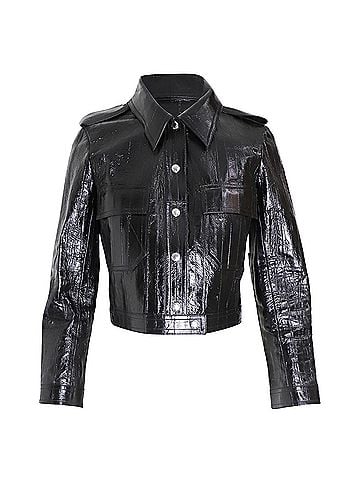Louis Vuitton Louis Vuitton Cropped Jacket in Black Leather (view 1)