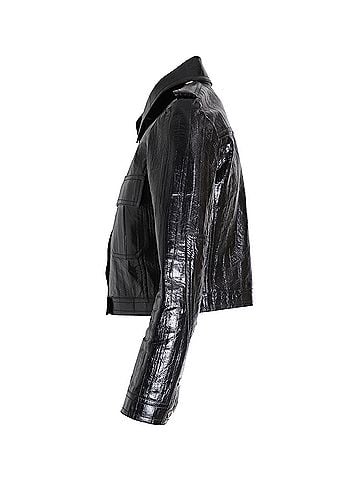 Louis Vuitton Louis Vuitton Cropped Jacket in Black Leather (view 2)
