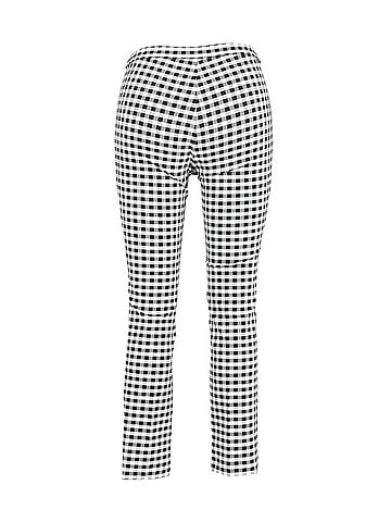 Theory Theory Checked Trousers in Black & White Viscose (view 2)
