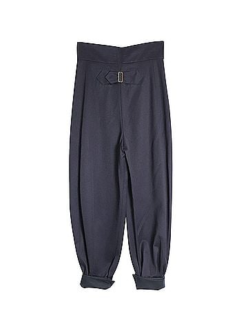 Chloé Chloe Tapered Leg Pants in Navy Blue Lana Vergine (view 2)