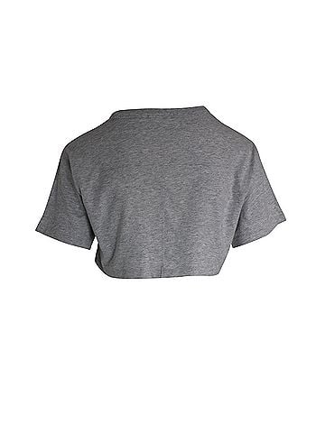 Alexander Wang Alexander Wang Cropped T-Shirt in Grey Cotton (view 2)
