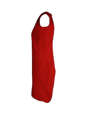 Sandro Sandro Paris Lace-Trimmed V-Neck Sleeveless Dress in Red Cupro (view 2)