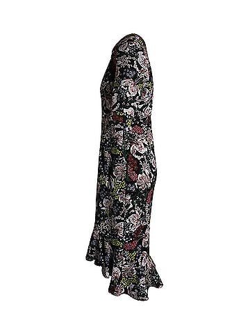 Erdem Erdem Lucy Midi Dress in Floral Print Polyester (view 2)