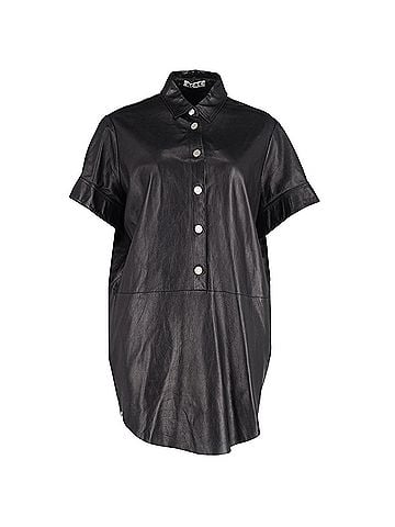 Acne Acne Studios Marla Mini Dress in Black Lambskin Leather (view 1)