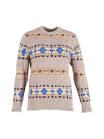 Victoria Beckham Victoria Beckham Fair Isle Knit Sweater in Multicolor Wool (view 1)