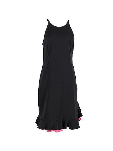 Joseph Joseph Cross-Back Two-Tone Hem Dress in Black Silk (view 1)