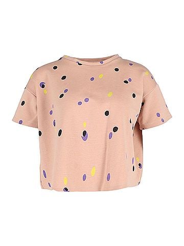 MARNI Marni Polka-Dot Crop T-shirt in Peach Cotton (view 1)