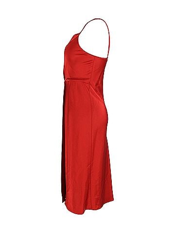 Alexander Wang T by Alexander Wang Draped Dress in Red Satin (view 2)