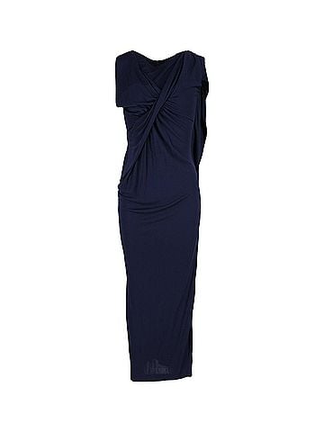 Peter Pilotto Peter Pilotto Draped Sleeveless Gown in Navy Blue Cotton (view 1)