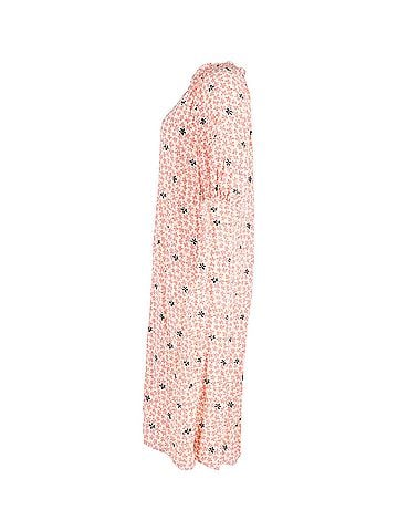 Vilshenko Vilshenko Floral Printed Midi Dress in Peach Silk (view 2)