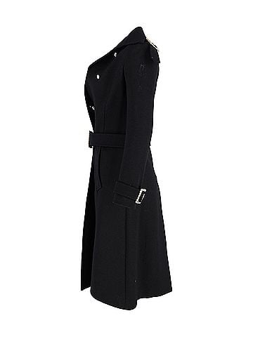 Dolce & Gabbana Dolce & Gabbana Double-Breasted Coat with Belt in Black Wool (view 2)