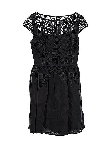 Temperley LONDON Temperley London Cap Sleeve Lace Dress in Black Cotton (view 1)