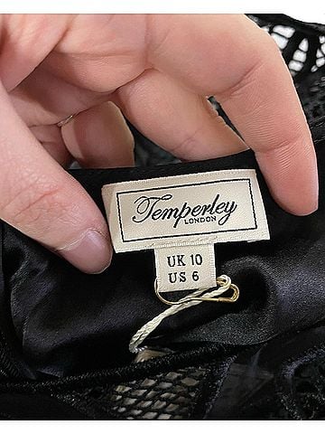 Temperley LONDON Temperley London Cap Sleeve Lace Dress in Black Cotton (view 2)