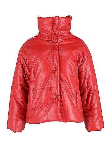 Nanushka Nanushka Hide Puffer Jacket in Red Okobor Synthetic Leather (view 1)