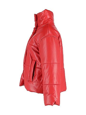Nanushka Nanushka Hide Puffer Jacket in Red Okobor Synthetic Leather (view 2)