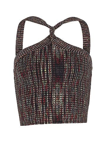 Alexander Wang T by Alexander Wang Halter Crop Top in Multicolor Rayon (view 1)