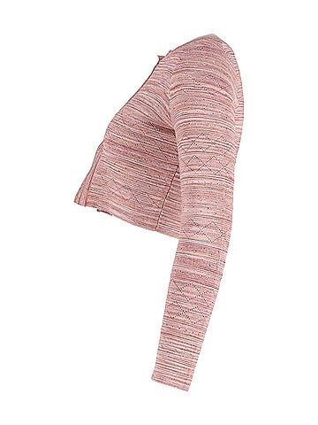 Sandro Sandro Striped Cropped Cardigan in Pink Viscose (view 2)