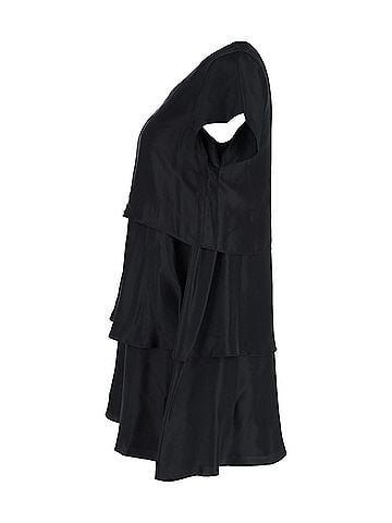 Joseph Joseph Tiered Mini Dress in Black Silk Cotton (view 2)