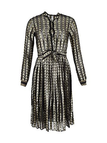 Dodo Bar Or Dodo Bar Or Soraya Metallic Shirt Dress in Black Viscose (view 1)