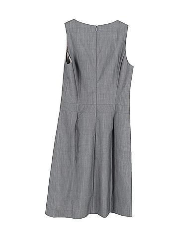 HUGO BOSS Hugo Boss Sleeveless Shift Dress in Grey Wool (view 2)