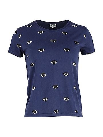 Kenzo Kenzo Women's Eyes Round Neck T-shirt in Blue Cotton (view 1)