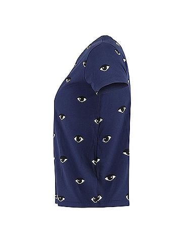 Kenzo Kenzo Women's Eyes Round Neck T-shirt in Blue Cotton (view 2)