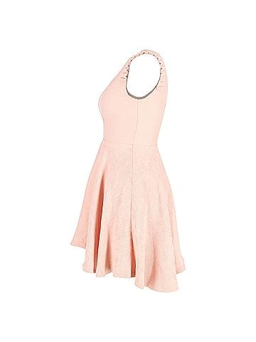 Sandro Sandro Enrika Lace-Insert Mini Dress In Pink Viscose (view 2)