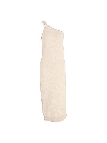 Jacquemus Jacquemus La Robe Maille Noeud Midi Dress in Beige Polyamide (view 2)