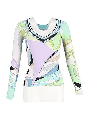 Peter Pilotto Peter Pilotto Printed Long Sleeve Top in Multicolor Viscose (view 2)
